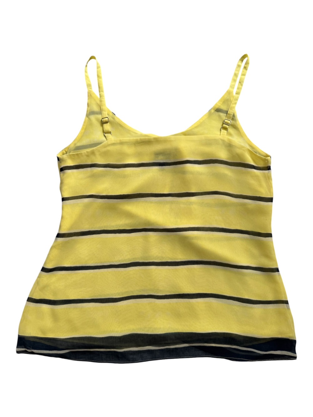 CAbi Yellow and Navy Striped Tie-Front Cami Size:S - Picture 4 of 6